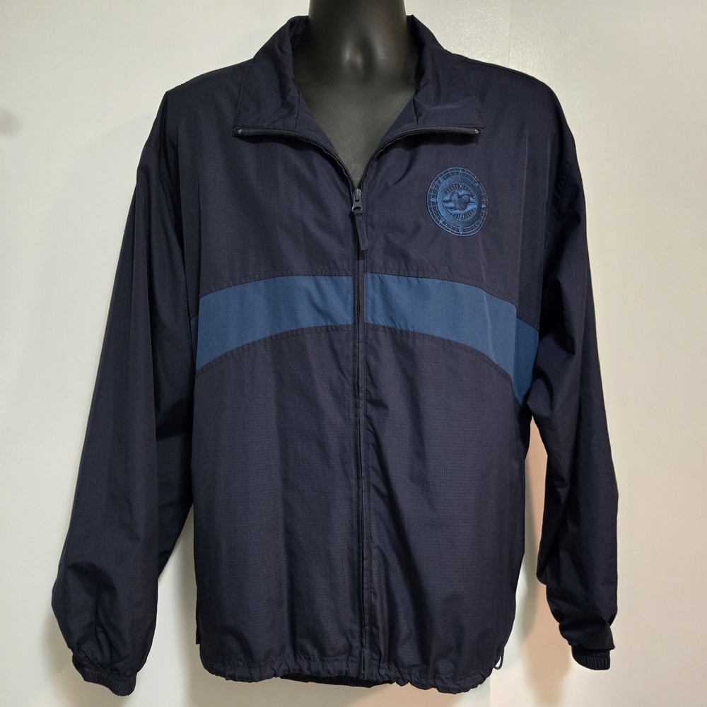 Disney Cruise Line Men's Size M Navy Colorblock Windbreaker Zip Lined Jacket